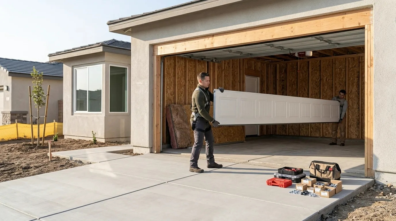 Sectional steel garage door