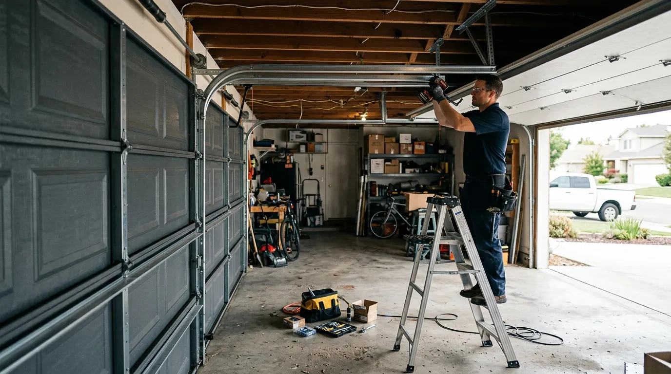 Sectional steel garage door
