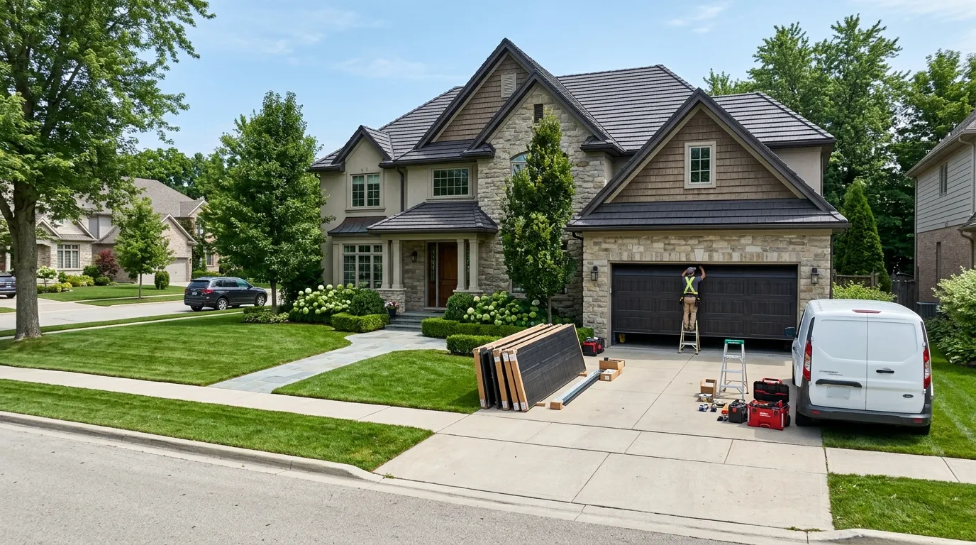 Sectional steel garage door