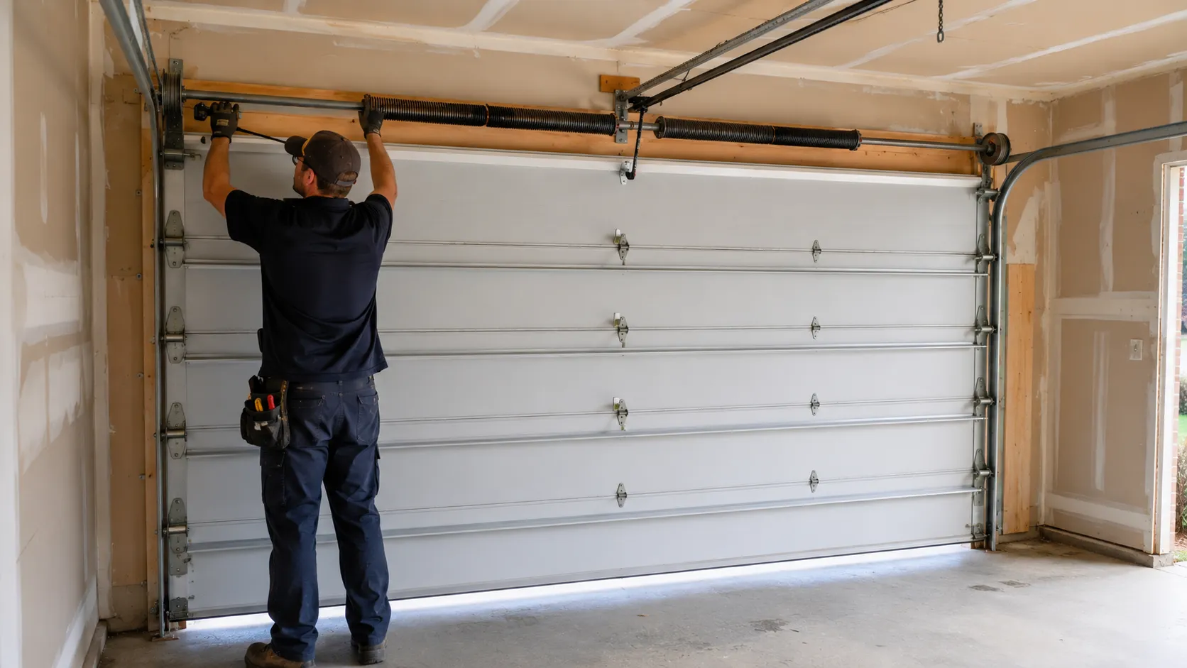 Full-view glass garage door