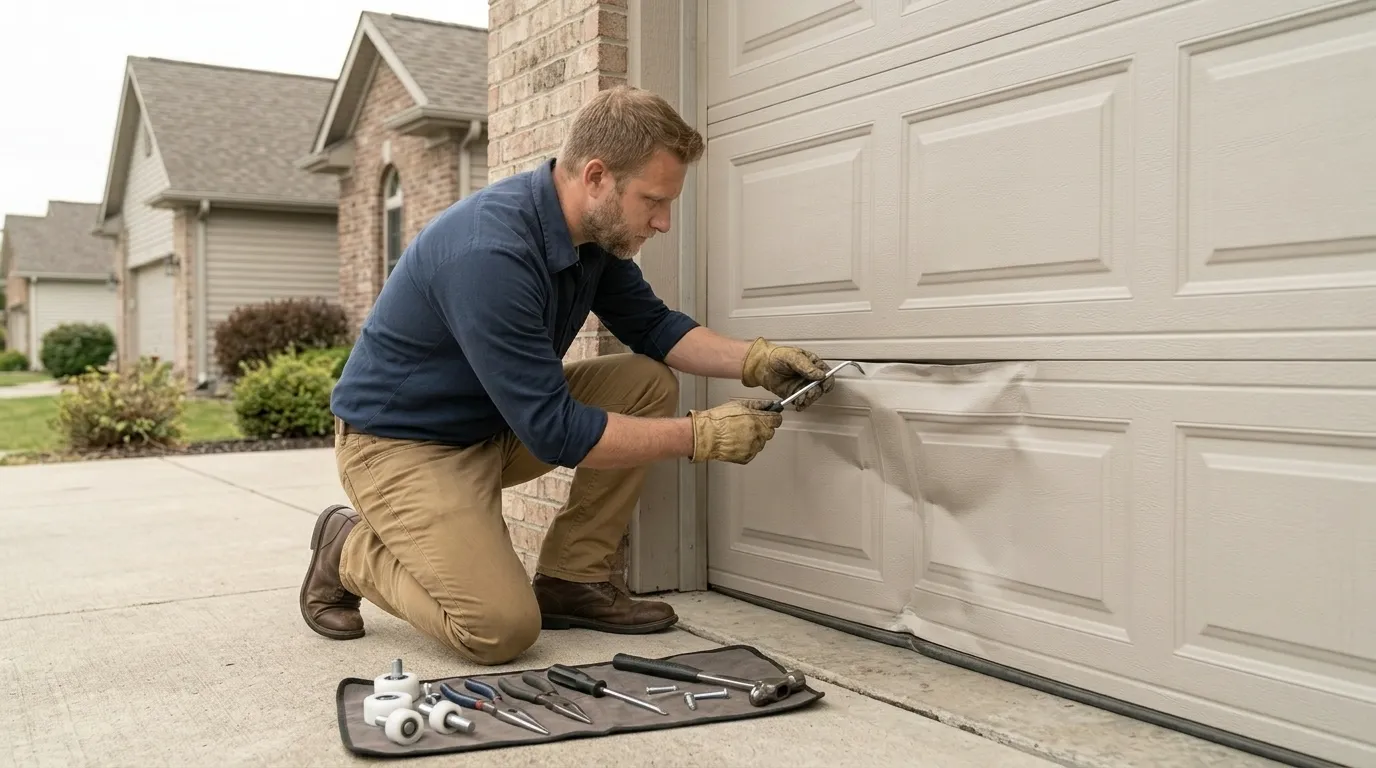 Insulated panel garage door
